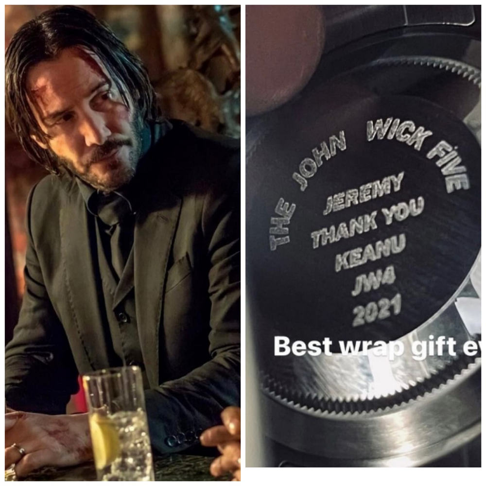 Canadian actor Keanu Reeves gifts a Rolex watch to each of his John Wick 4 stuntmen in celebration of the completion of the movieu00e2u20acu2122s filming. u00e2u20acu201d Pictures via Instagram/ keanucreeves.fanpage