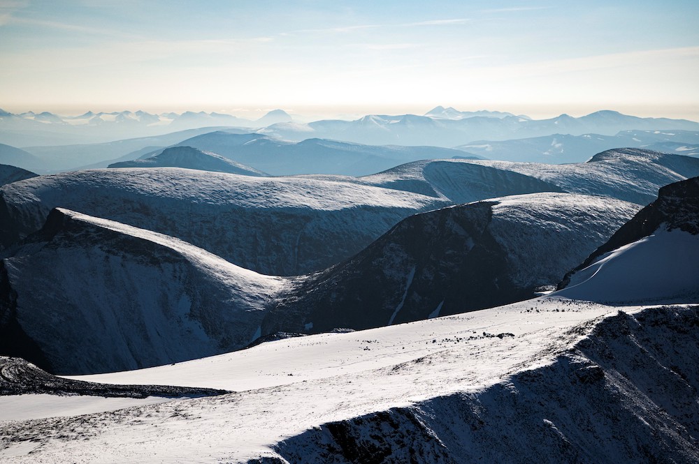 A photo taken on August 26, 2021 from a helicopter shows the Scandinavian mountain range, above the Arctic Circle in northern Sweden. u00e2u20acu201d AFP pic