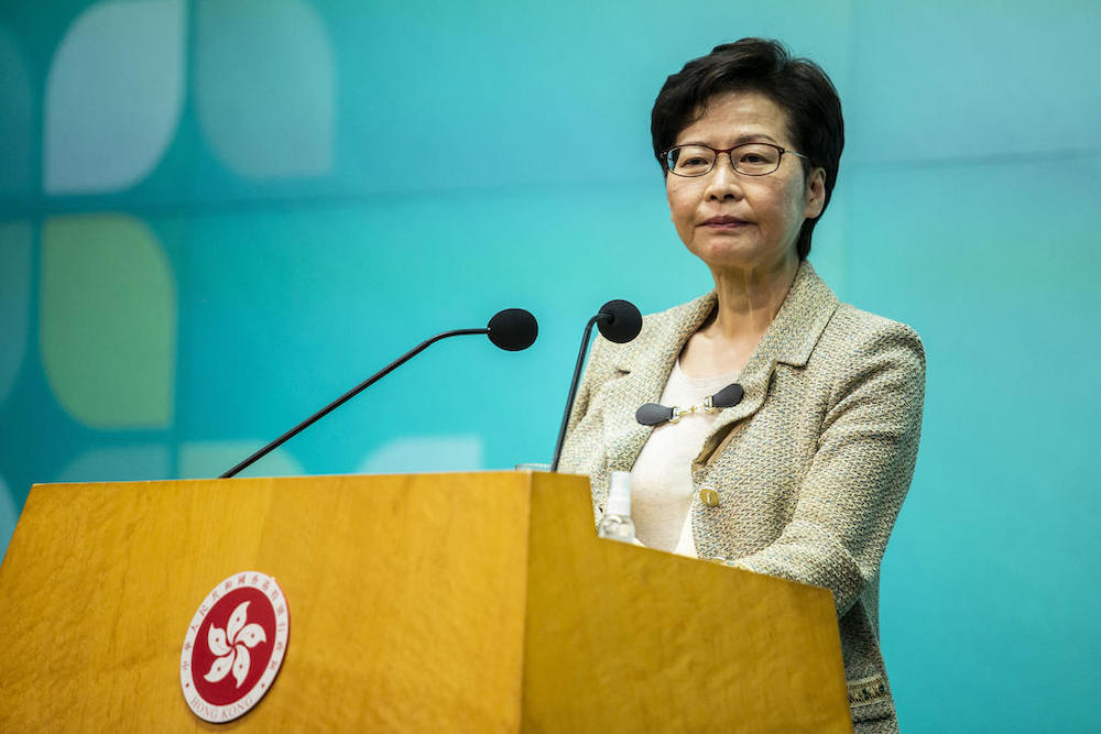 Hong Kongu00e2u20acu2122s Chief Executive Carrie Lam speaks at a press conference in Hong Kong October 26, 2021. u00e2u20acu201d AFP pic