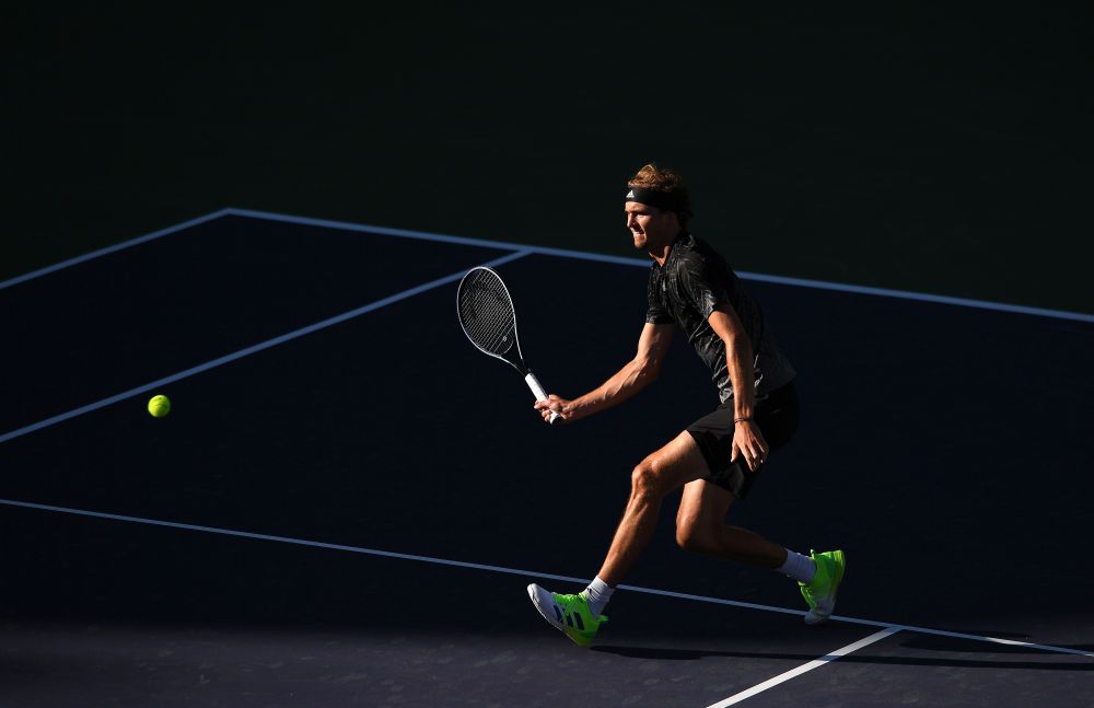 Alexander Zverev hits a shot against Jenson Brooksby at Indian Wells Tennis Garden October 10, 2021. u00e2u20acu201d Reuters pic