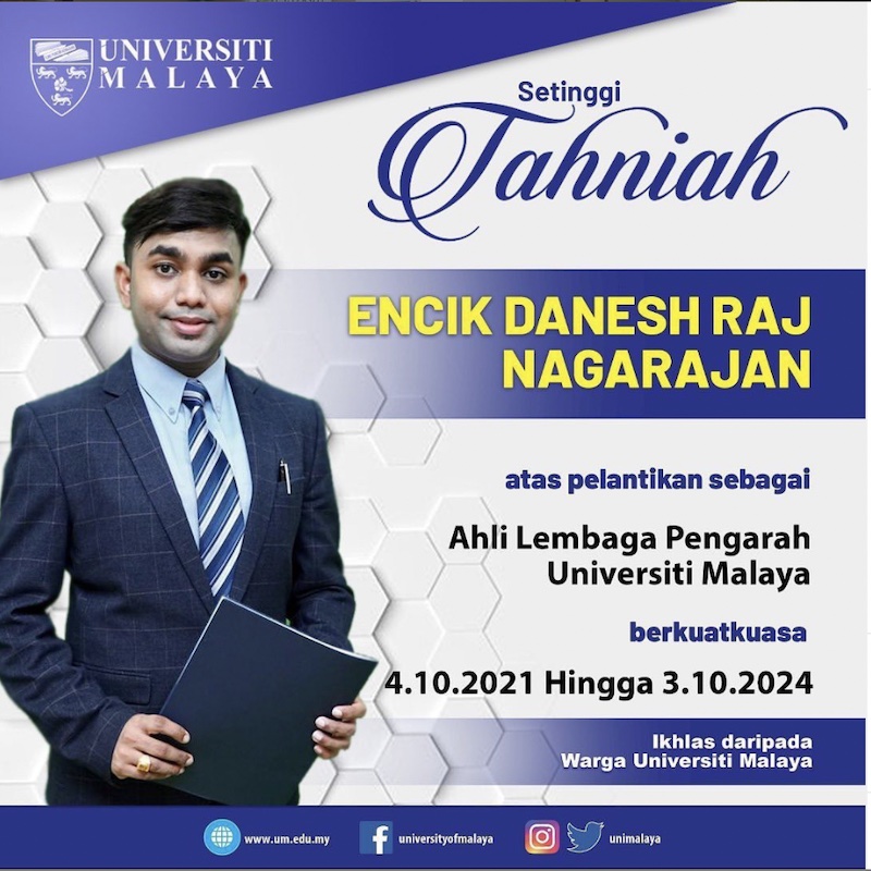 Danesh Raj Nagarajan. u00e2u20acu201d Picture courtesy of  Instagram/Universit Malaya