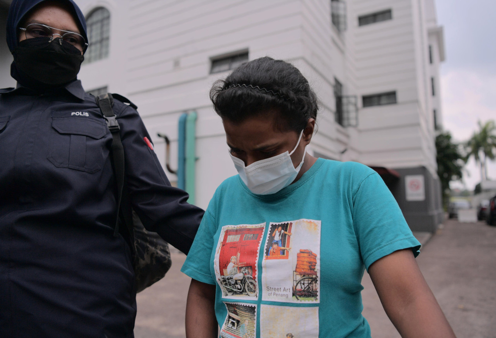 B. Darga Devi at the Johor Baru Court Complex, October 12, 2021. u00e2u20acu201d Bernama picn