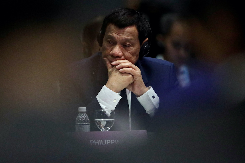 Philippines President Rodrigo Duterte attends the Aseam Plus Three Summit in Singapore, November 15, 2018. u00e2u20acu2022 Reuters picnn