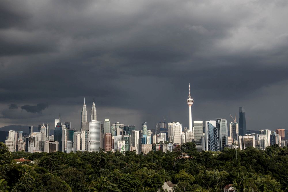 A view of the city skyline during monsoon season in Kuala Lumpur on October 21, 2021. u00e2u20acu201d Picture by Firdaus Latif
