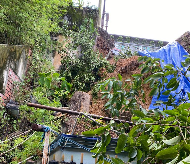 Property damage from the landslide that took place along Jalan Lingkungan Negri Sembilan, Federal Hills October 23, 2021. u00e2u20acu201d Picture by Bukit Bandaraya Residents Association
