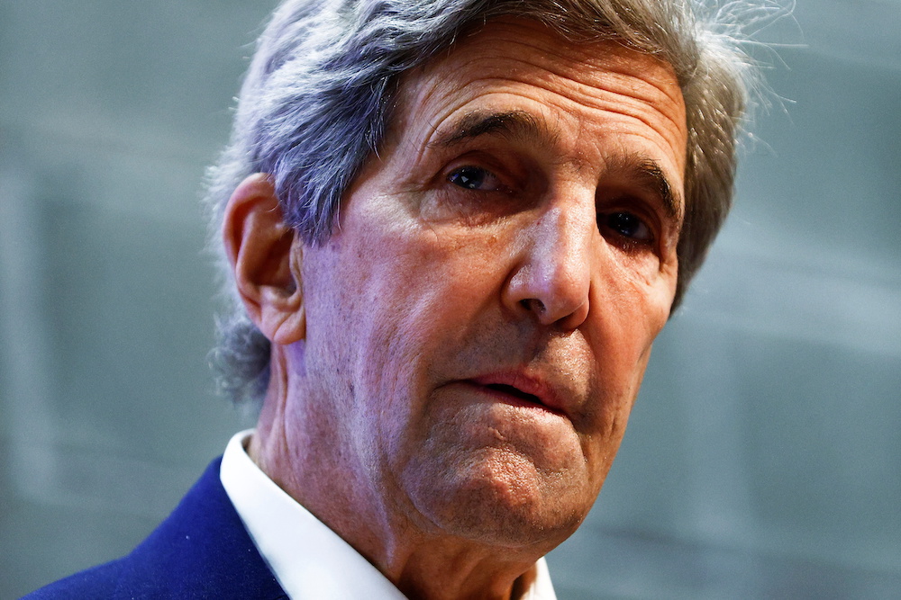 John Kerry, US Special Presidential Envoy for Climate, holds a news conference during the pre-COP26 climate meeting in Milan, Italy, October 2, 2021. u00e2u20acu2022 Reuters
