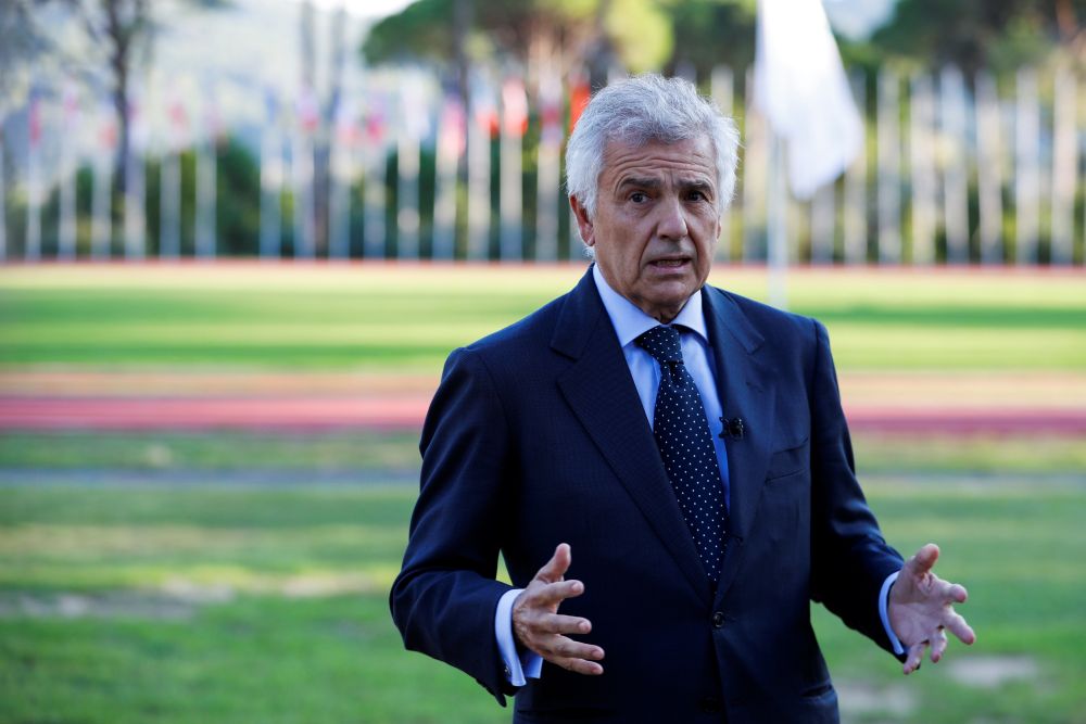 u00ceu2014ead of the coordination commission for the Beijing Olympic Games Juan Antonio Samaranch Jr, speaks during an interview with Reuters, in Ancient Olympia, Greece October 17, 2021. u00e2u20acu201d Reuters pic