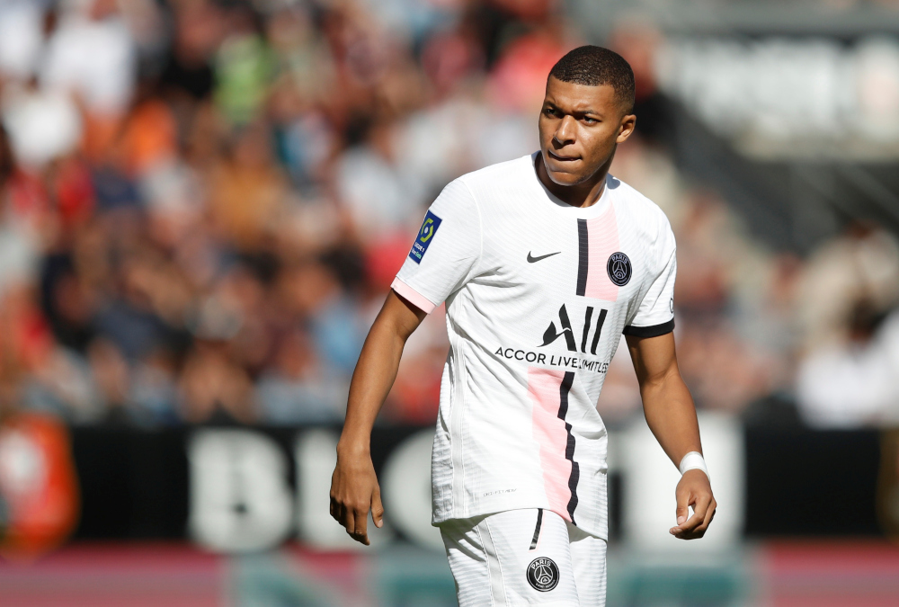 Paris Saint-Germainu00e2u20acu2122s Kylian Mbappe during a Ligue 1 match Stade Rennes v Paris St Germain at Roazhon Park, Rennes, France, October 3, 2021. u00e2u20acu201d AFP pic 