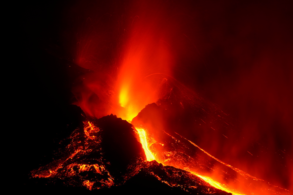The Cumbre Vieja volcano continues to erupt on the Canary Island of La Palma, as seen from Tacande, Spain, October 9, 2021. u00e2u20acu201d Reuters picnn