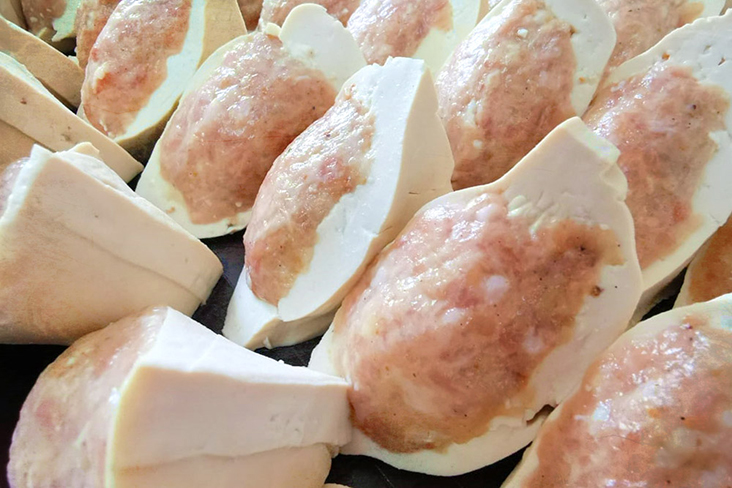 Hepo Hakka style stuffed 'yong tofu.'