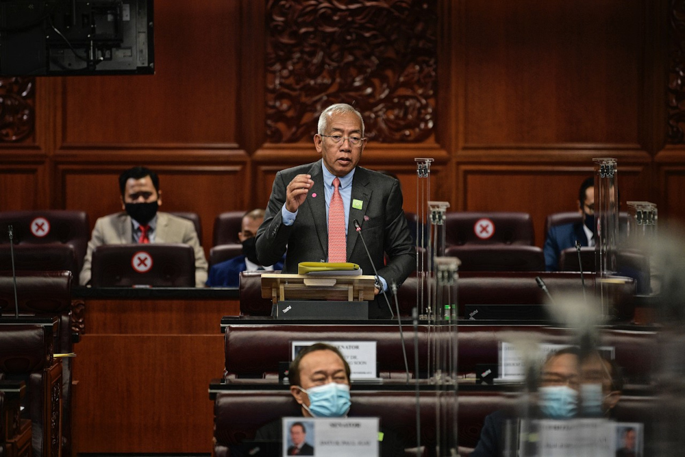 Rural Development Minister Datuk Seri Mahdzir Khalid at the Dewan Negara in Parliament Building, October 11, 2021. u00e2u20acu201d Bernama pic 
