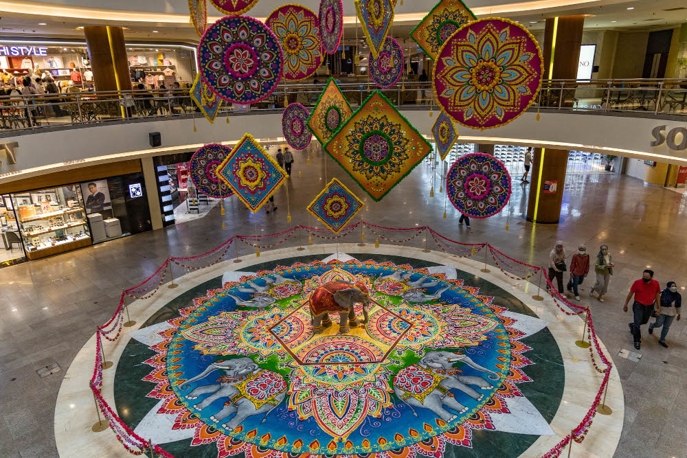 An elephant is the feature in the decor at Mid Valley Megamall. — Picture by Firdaus Latif