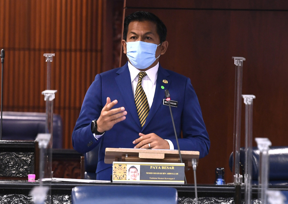 Deputy Finance Minister I Mohd Shahar Abdullah speaks during the winding-up session of the 12th Malaysia Plan (12MP) in the Dewan Rakyat, October 5, 2021. u00e2u20acu201d Bernama pic 