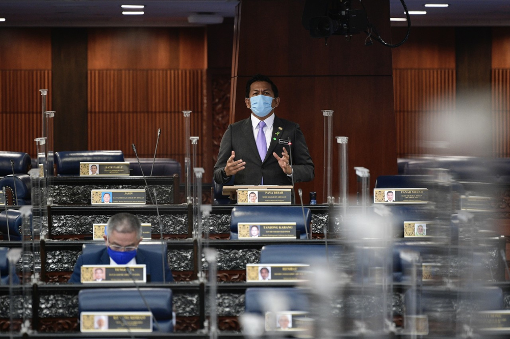 Deputy Finance Minister I Mohd Shahar Abdullah winding up the debate on the bill at the Dewan Rakyat, October 12, 2021. u00e2u20acu201d Bernama pic 
