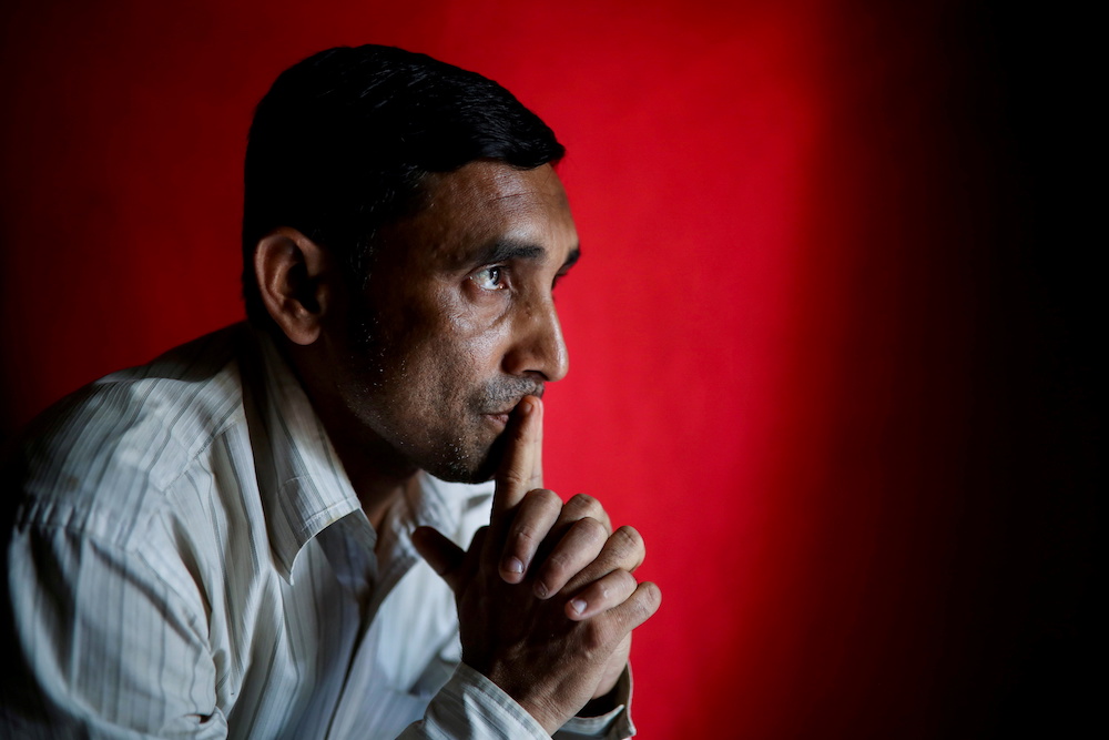 Mohib Ullah, a Rohingya Muslim leader from the Arakan Rohingya Society for Peace and Human Rights, poses for a potrait at his office in Kutupalong refugee camp in Ukhiya, Coxu00e2u20acu2122s Bazar, Bangladesh, April 19, 2018. u00e2u20acu2022 Reuters picnn
