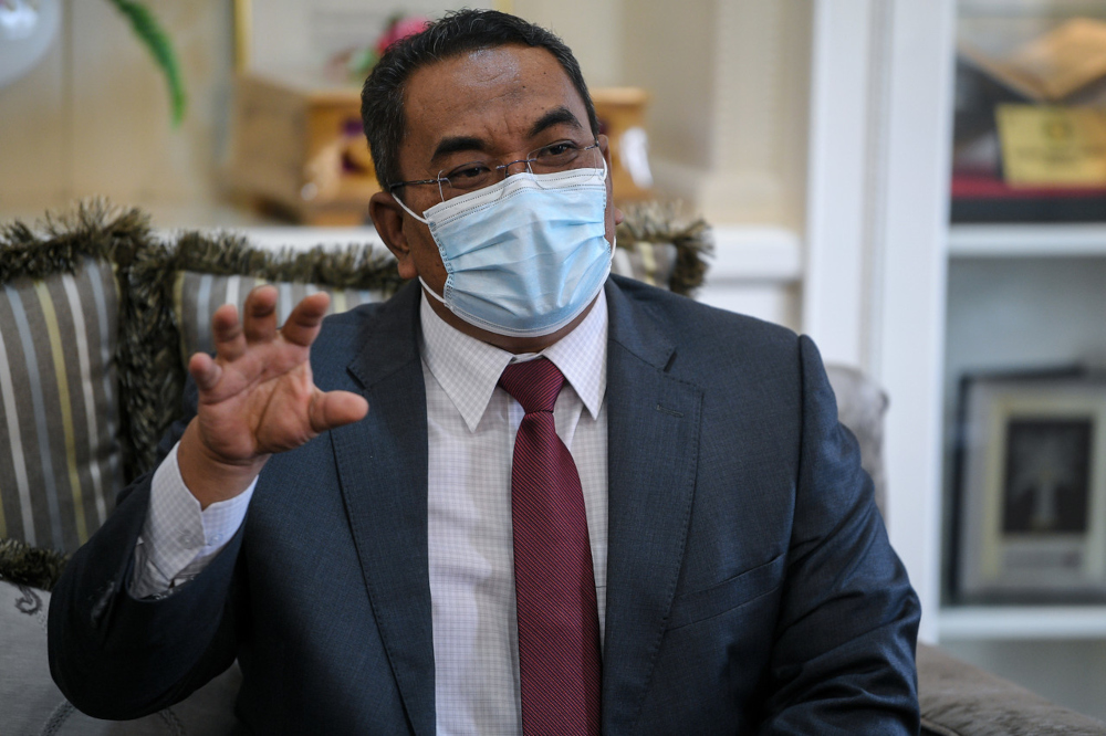 Kedah Mentri Besar Muhammad Sanusi Md Nor speaks at a press conference at the Kedah MBu00e2u20acu2122s Office at Wisma Darul Aman, October 5, 2021. u00e2u20acu201d Bernama pic 