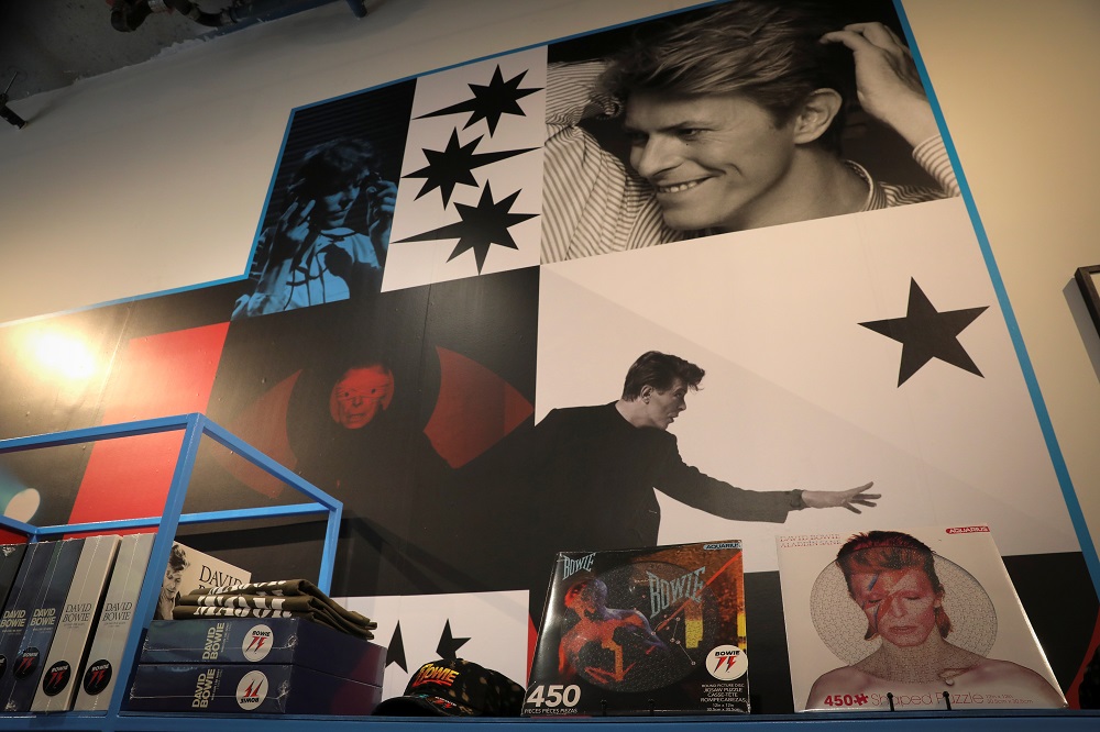 Images and items for sale are pictured inside u00e2u20acu02dcBowie 75u00e2u20acu2122, a new David Bowie interactive pop-up exhibit and shop in Soho neighbourhood of Manhattan, in New York October 27, 2021. u00e2u20acu2022 Reuters pic