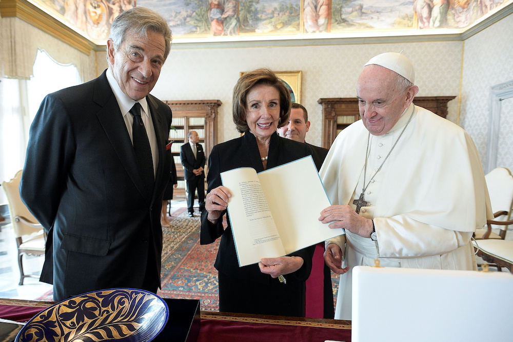 US Speaker of the House Nancy Pelosi and her husband Paul Pelosi meet with Pope Francis at the Vatican, October 9, 2021. u00e2u20acu201d Reuters picnnn