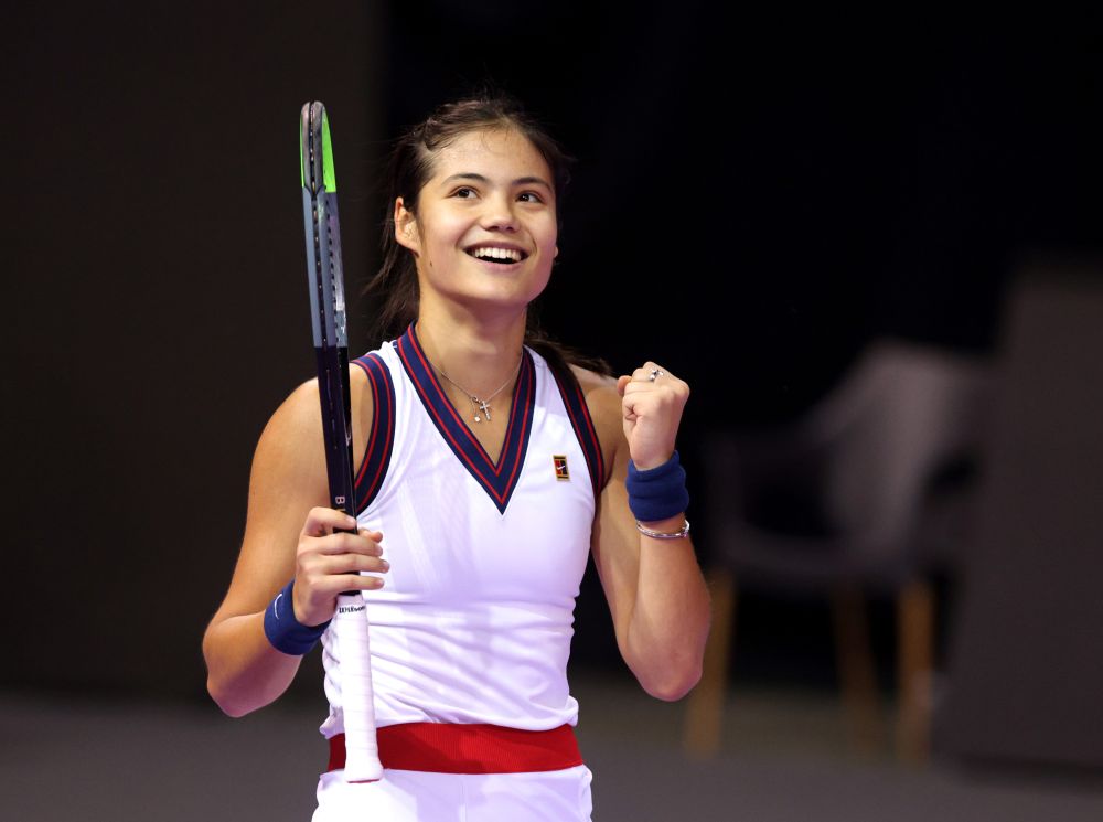 Britain's Emma Raducanu reacts during her round of 32 match against Slovenia's Polona Hercog at BTArena at Cluj-Napoca, Romania October 26, 2021.  u00e2u20acu201d Reuters pic