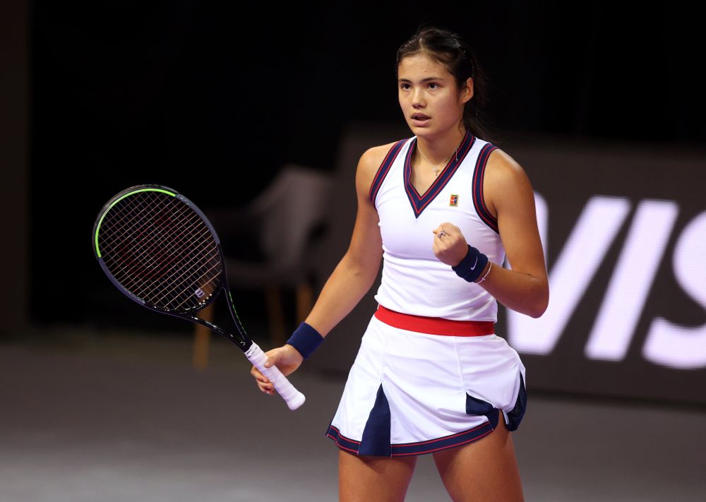 Britain's Emma Raducanu reacts during her round of 32 match against Slovenia's Polona Hercog at BTArena at Cluj-Napoca, Romania October 26, 2021.  u00e2u20acu201d Reuters pic