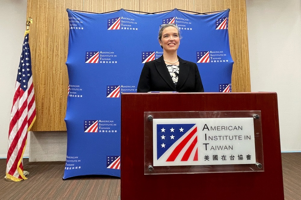 American Institute in Taiwan (AIT) Director Sandra Oudkirk attends a news conference in Taipei, Taiwan October 29, 2021. u00e2u20acu2022 Reuters pic