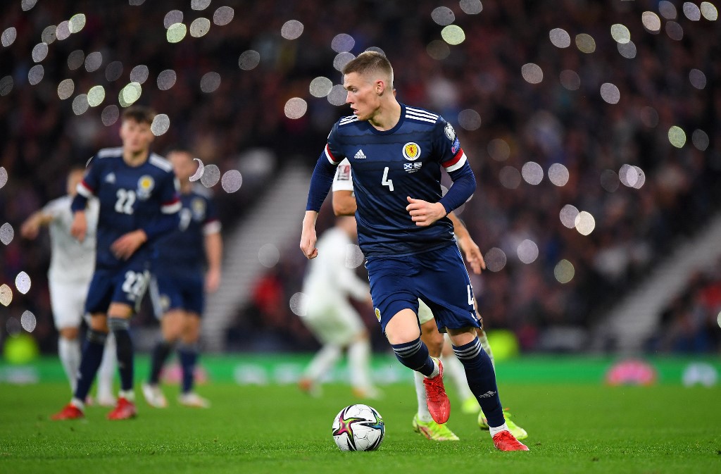 Scotlandu00e2u20acu2122s midfielder Scott McTominay runs with the ball during the Fifa World Cup Qatar 2022 Group F qualification football between Scotland and Israel at Hampden Park in Glasgow on October 9, 2021. u00e2u20acu201d AFP pic