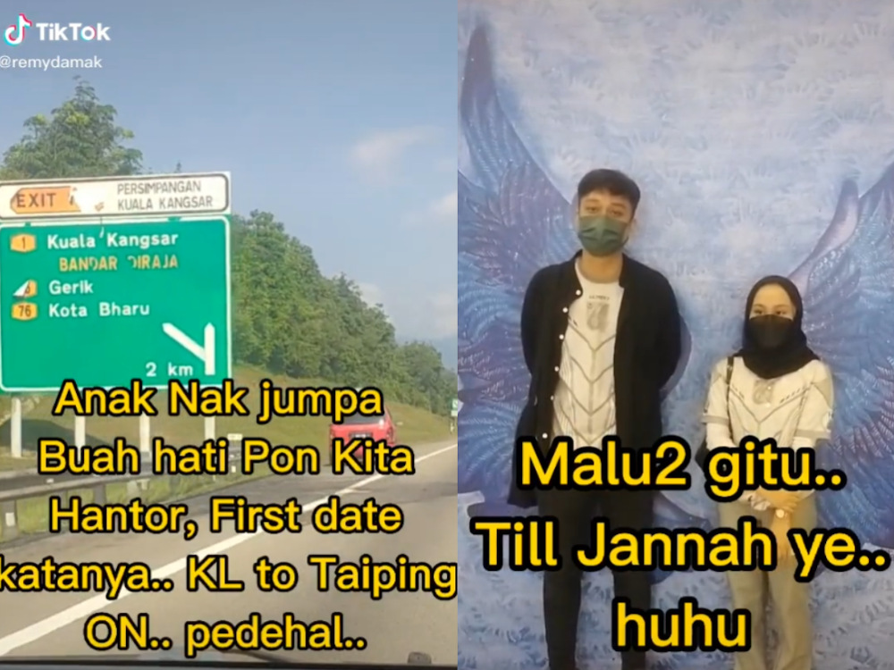 A father from Sungai Buloh chauffeured his son to his first date in Taiping, Perak. u00e2u20acu201d Screenshot from TikTok/Remy Damak