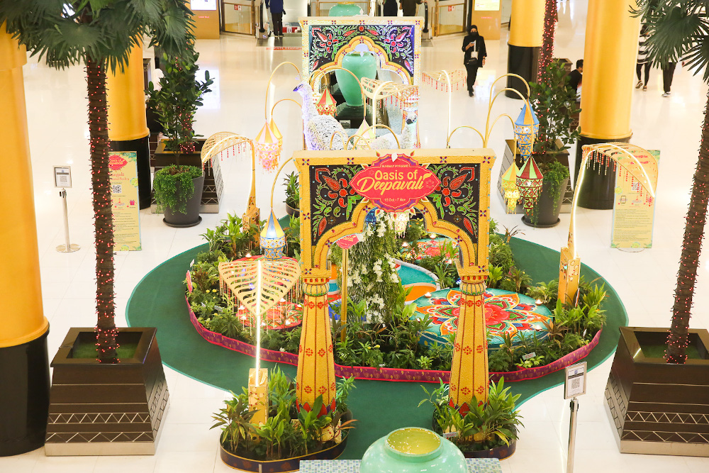 ‘Oasis of Deepavali’ features green plants, fabric lanterns at Sunway Pyramid. — Picture by Choo Choy May