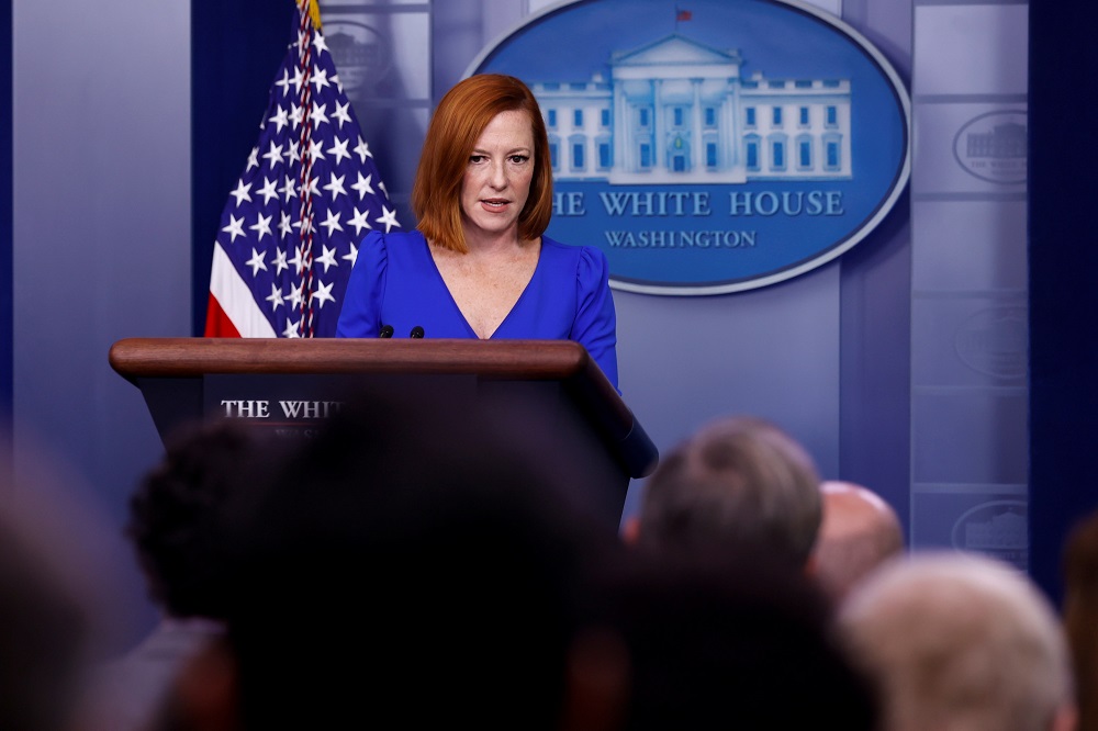 White House Press Secretary Jen Psaki holds the daily press briefing at the White House in Washington October 27, 2021. u00e2u20acu2022 Reuters pic