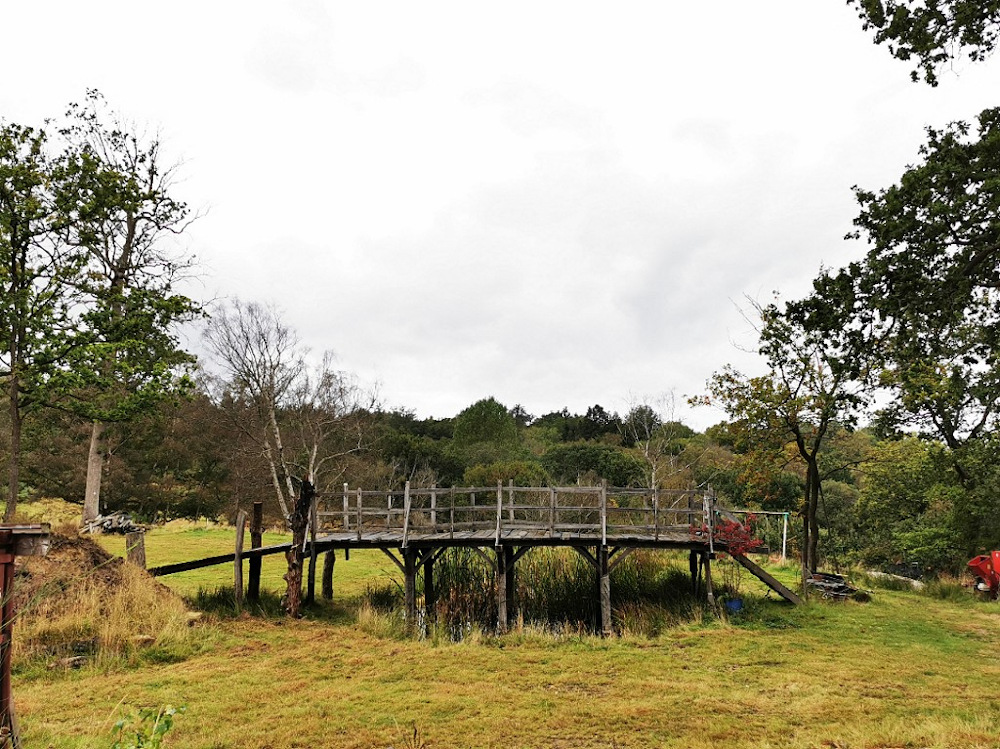 This undated handout photograph received from Summers Place Auctions in London on October 5, 2021, shows a wooden bridge, originally known as Posingford Bridge. u00e2u20acu201d AFP pic