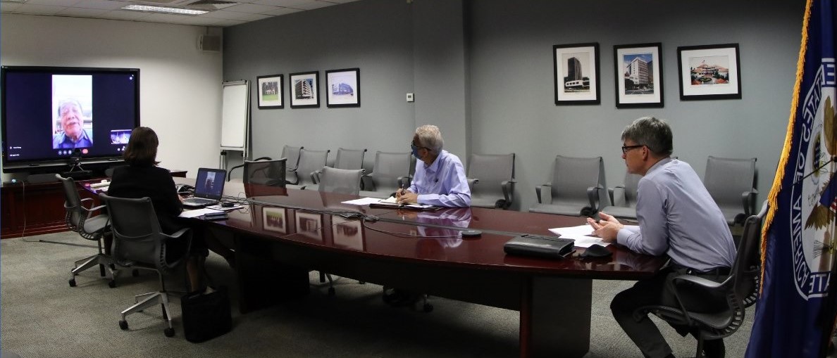 Photo shared by the embassy shows the virtual meeting between McFeeters and Wong. u00e2u20acu2022 Picture via Facebook/US Embassy Kuala Lumpur