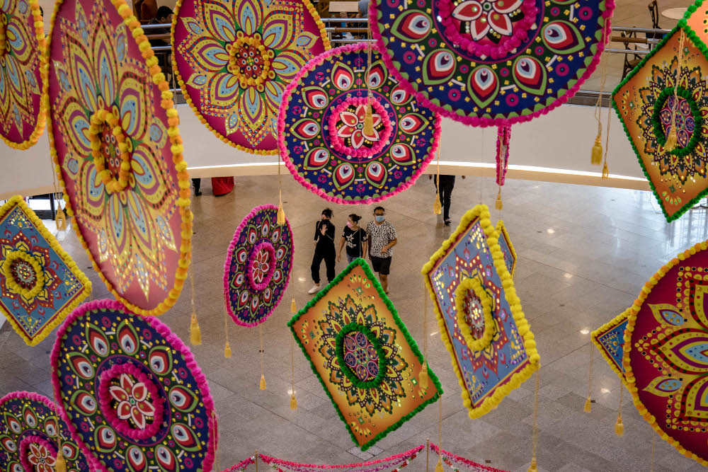 Deepavali decorations at Mid Valley Megamall ahead of the upcoming festival, October 26, 2021. u00e2u20acu201d Picture by Firdaus Latif
