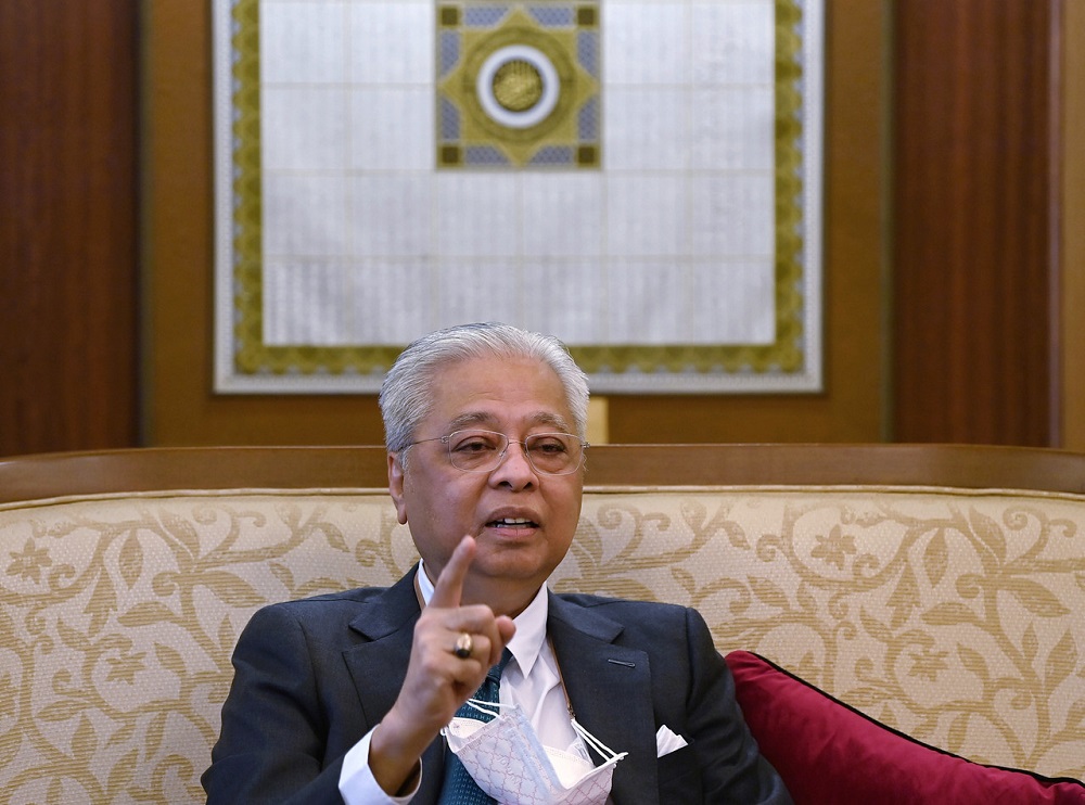 Prime Minister Datuk Seri Ismail Sabri Yaakob speaks to reporters at Menara Parlimen in Kuala Lumpur Octiber 2, 2021. u00e2u20acu2022 Bernama pic