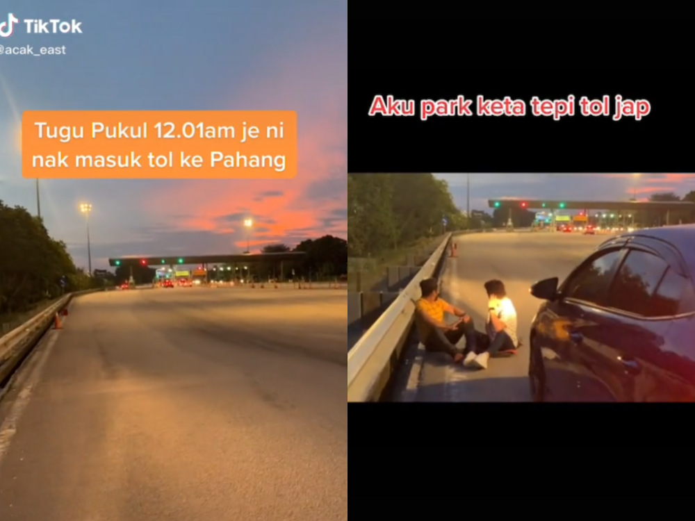 TikTok user Muhd Fareast shared a video of him and his friends waiting for interstate travel to be allowed. u00e2u20acu201d Screenshot via TikTok/ Muhd Fareast