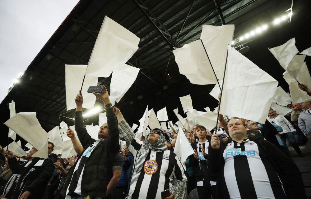 Newcastle United fans at the St Jamesu00e2u20acu2122 Park during the game against Tottenham Hotspur October 17, 2021. u00e2u20acu201d Reuters pic