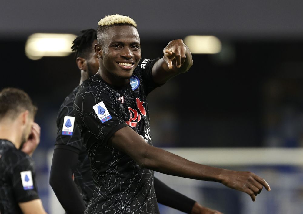 Napoli's Victor Osimhen celebrates after the match against Torino at Stadio Diego Armando Maradona, Naples October 17, 2021. u00e2u20acu201d Reuters pic