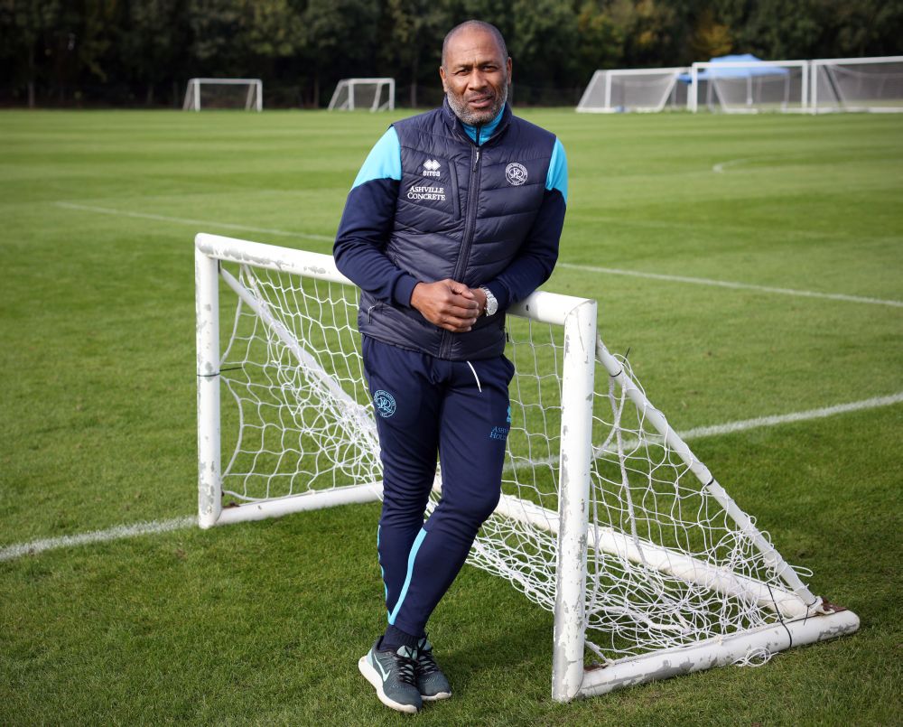 Queens Park Rangers' Director of Football Les Ferdinand poses at Imperial College Sports Ground, the club's training ground in Harlington, Hayes, west of London October 15, 2021. u00e2u20acu201d AFP picnn