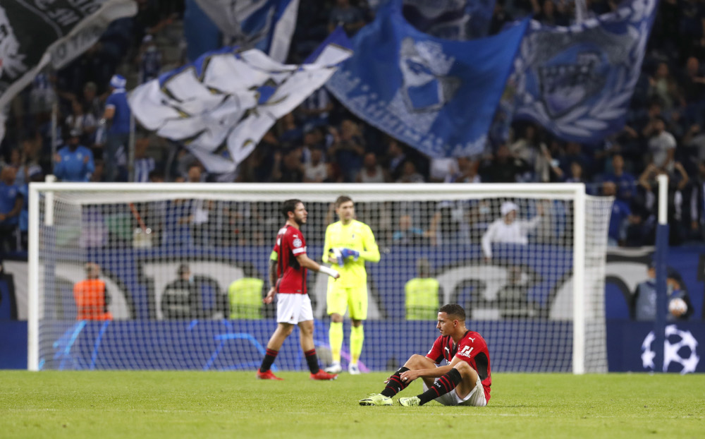 AC Milanu00e2u20acu2122s Ismael Bennacer looks dejected after the Champions League Group B match against FC Porto at Estadio do Dragao, Porto October 19, 2021. u00e2u20acu201d Reuters pic