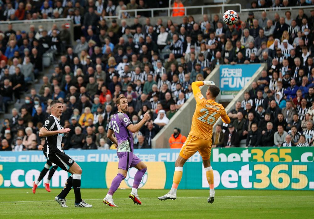 Tottenham Hotspur's Harry Kane scores their second goal  against Newcastle United at the St Jamesu00e2u20acu2122 Park, Newcastle October 17, 2021. u00e2u20acu201d Reuters pic