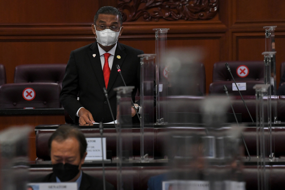 Energy and Natural Resources Minister Datuk Seri Takiyuddin Hassan speaks at the Dewan Rakyat, October 25, 2021. u00e2u20acu201d Bernama pic 