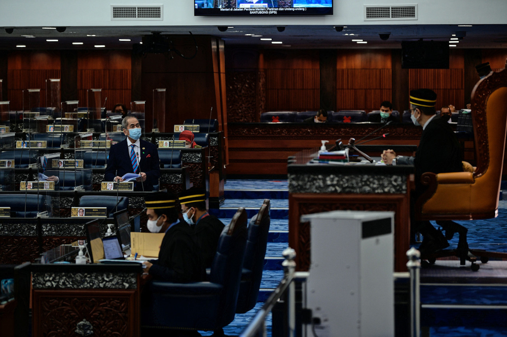 Minister in the Prime Ministeru00e2u20acu2122s Department (Parliament and Law) Datuk Seri Wan Junaidi Tuanku Jaafar at Dewan Rakyat, Kuala Lumpur October 12, 2021. u00e2u20acu201d Bernama picn