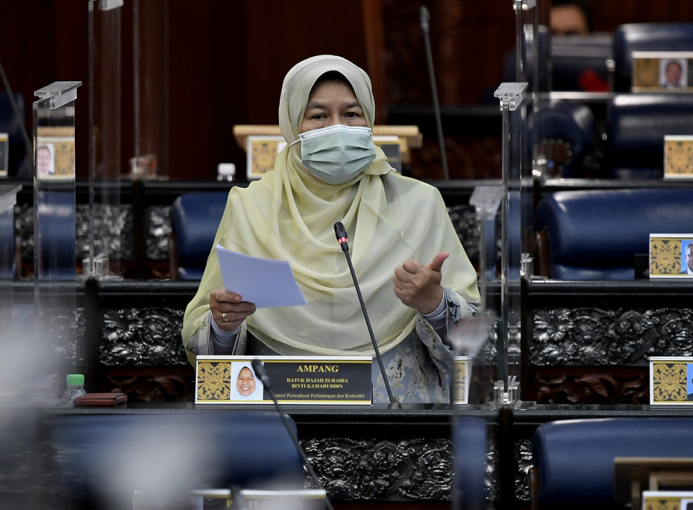 Datuk Zuraida Kamaruddin during the winding-up session for the 12th Malaysia Plan in the Dewan Rakyat, October 6, 2021. u00e2u20acu201d Bernama pic 
