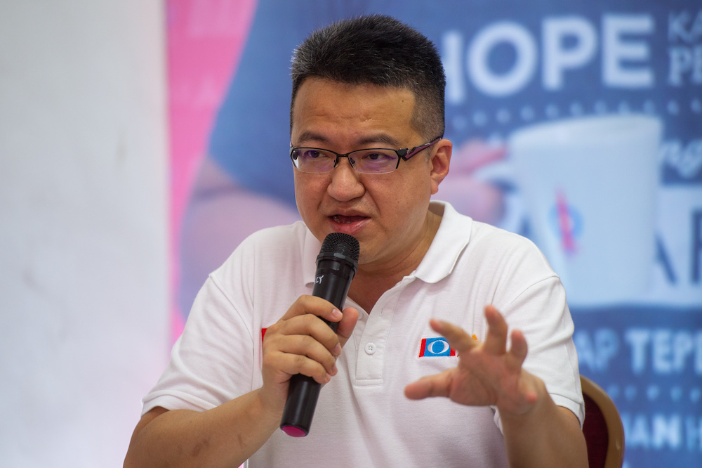 DAP Johor chief, Liew Chin Tong at the launch of Lim Kit Siang's biography at Ayer Keroh in Melaka November 7, 2021. u00e2u20acu201d Picture by Shafwan Zaidon