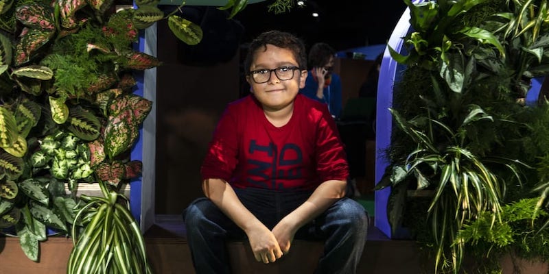 Colombian climate activist Francisco Javier Vera, 12, poses at the COP26 UN Climate Summit in Glasgow. u00e2u20acu201d AFP pic