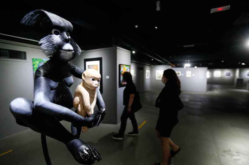 Visitors look at the installations at the Langur Exhibition at Penang State Art Gallery, Dewan Sri Pinang, November 8, 2021. u00e2u20acu201d Picture by Sayuti Zainudin