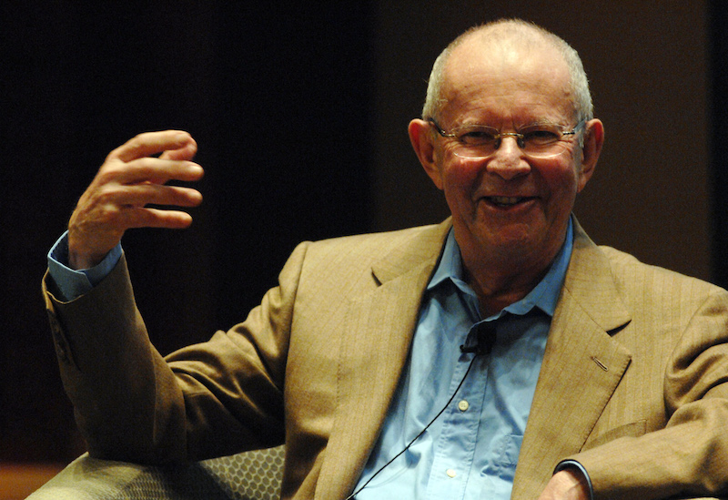 In this file photo internationally acclaimed Central African born author, Wilbur Smith, shares his experience during the second day of the International Festival of Literature in Dubai February 27, 2009. u00e2u20acu201d AFP pic                