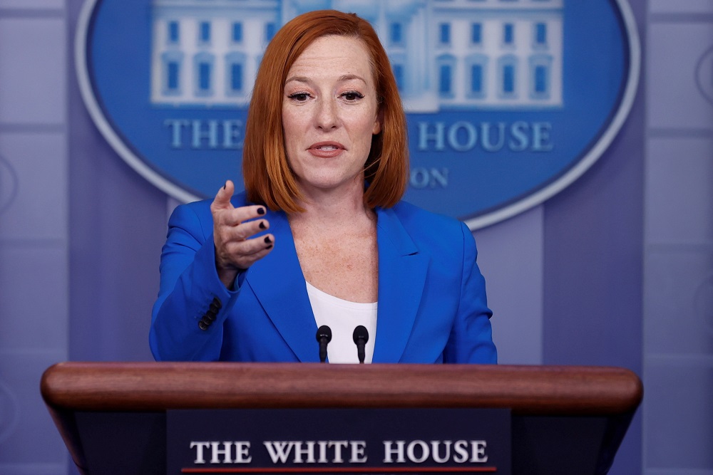 White House Press Secretary Jen Psaki addresses the daily press briefing at the White House in Washington October 26, 2021. u00e2u20acu201d Reuters pic