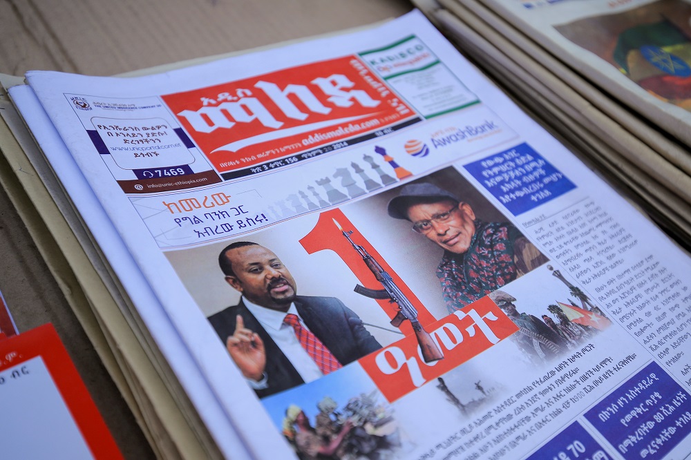 Ethiopiau00e2u20acu2122s Prime Minister Ahmed and leader of the Tigray Peopleu00e2u20acu2122s Liberation Front party Gebremichael are pictured on the Maleda Local News papers, in Addis Ababa, Ethiopia November 3, 2021. u00e2u20acu201d Reuters pic