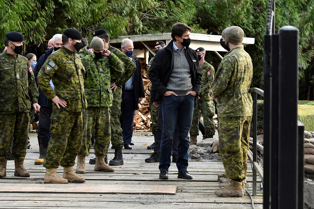 Canadau00e2u20acu2122s Prime Minister Justin Trudeau visits Abbottsford after rainstorms lashed the western Canadian province of British Columbia, triggering landslides and floods, shutting highways, in Abbottsford, British Columbia November 26, 2021. u00e2u20acu201d Reuters pic
