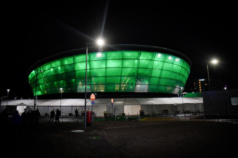 Visitors stand outside on the first day of the COP26 UN Climate Change Conference at the Scottish Event Campus (SEC) in Glasgow, Scotland, on October 31, 2021. u00e2u20acu201d AFP pic